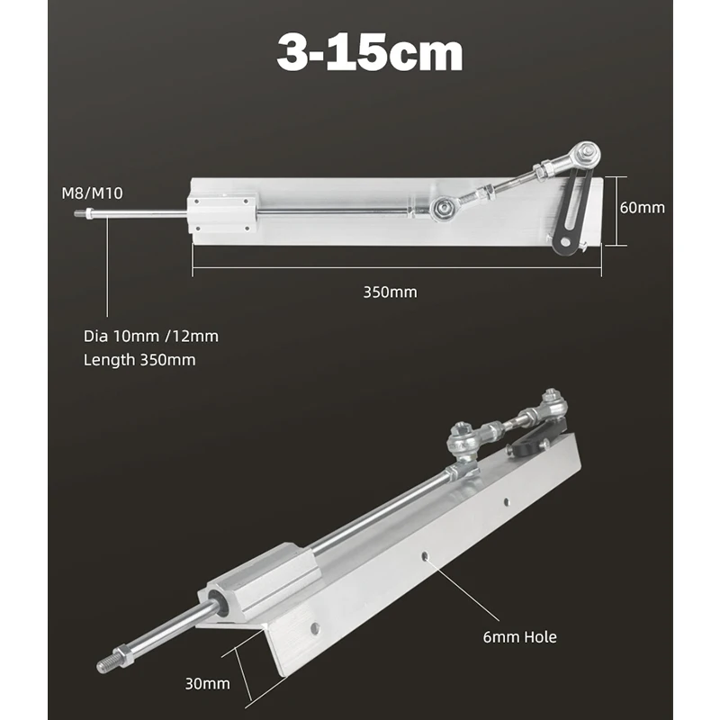 لتقوم بها بنفسك الترددية دفع قضيب المحرك أجزاء المحرك الخطي آلية تلسكوبية مع كرنك ومحور الخط 2-8 سنتيمتر 3-15 سنتيمتر للآلات