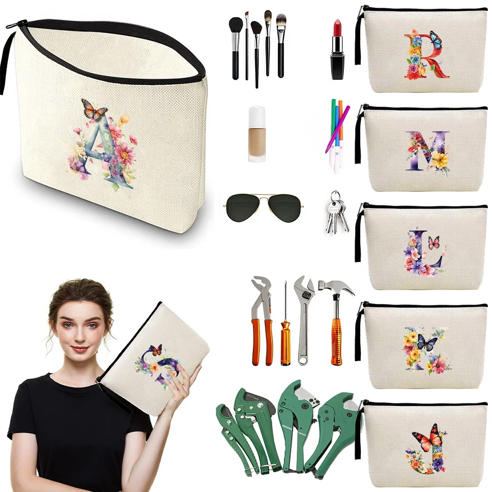 حزمة ماكياج أحمر الشفاه سستة حقيبة التخزين لوازم ماكياج كيس التخزين المحمولة السفر منظم مستحضرات التجميل سلسلة رسائل الفراشة