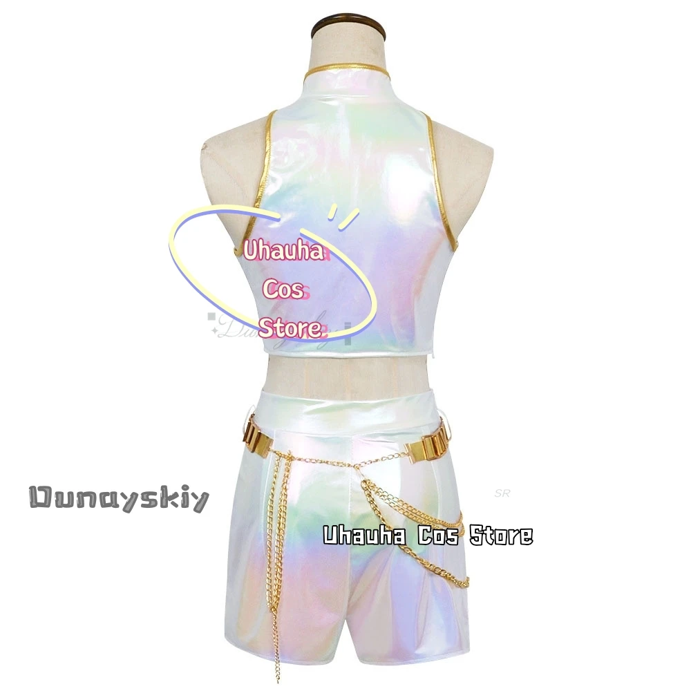 Rumi Anime K-POP Demon Hunters disfraz de Cosplay dorado blanco peluca de Cosplay para niños accesorio ropa para niños para carnaval Halloween