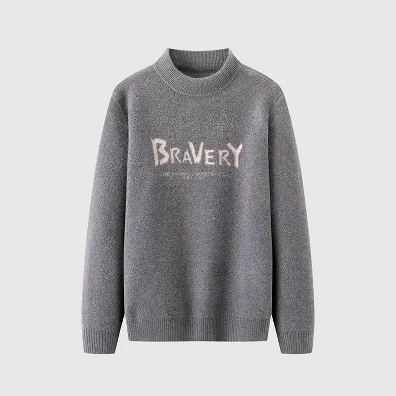 

Модный универсальный повседневный трикотажный свитер для мужчин, весна 2025, с длинным рукавом и высоким воротником, можно носить как верхнюю или внутреннюю одежду