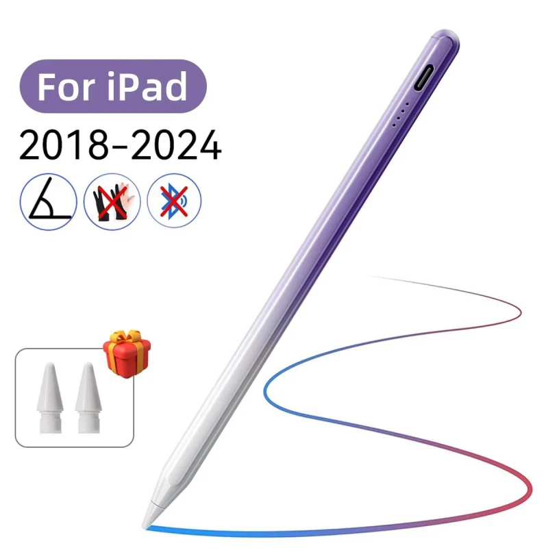 

Стилус для Apple Pencil со светодиодными индикаторами мощности, сенсорный карандаш с отклонением ладони для 2022 2021 2020 2019 2018, карандаш для iPad