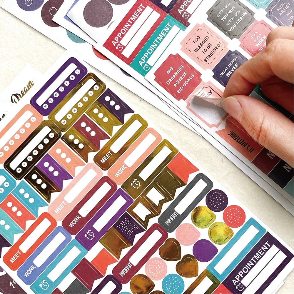 1748Pcs Planner Stickers for Diary Accessories Stickers Notebook DIY Material Scrapbooking Stickers for Notebooks Stationery