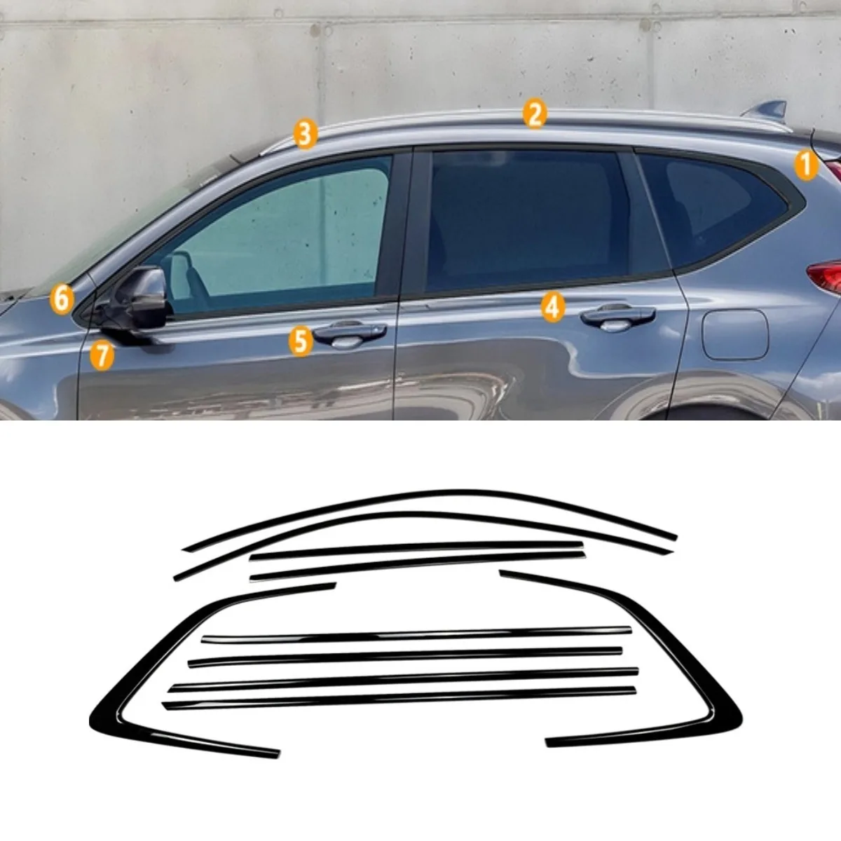 

Car Window Decorative Strip Stainless Steel Door Frame Exterior For Honda CRV 2017-2025 Body Kit Car Accessories