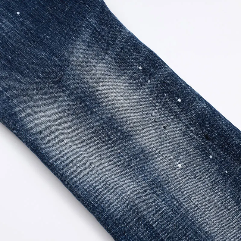 Street Fashion Designer Men Jeans High Quality Retro Blue Stretch Slim Fit Ripped Jeans Men Patched Brand Vintage Denim Pants