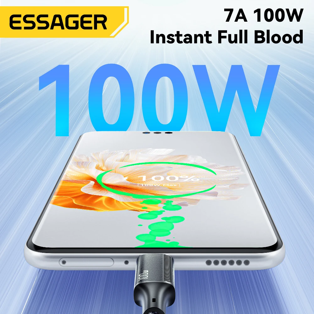Essager 3-in-1 USB-C to Lightning/USB-C Fast Charging Cable, 100W 4