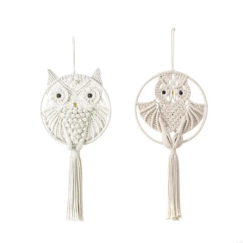 

J2HB Hand-woven Macrame Tapestry Owl Pendant Home Wall Hanging Decor