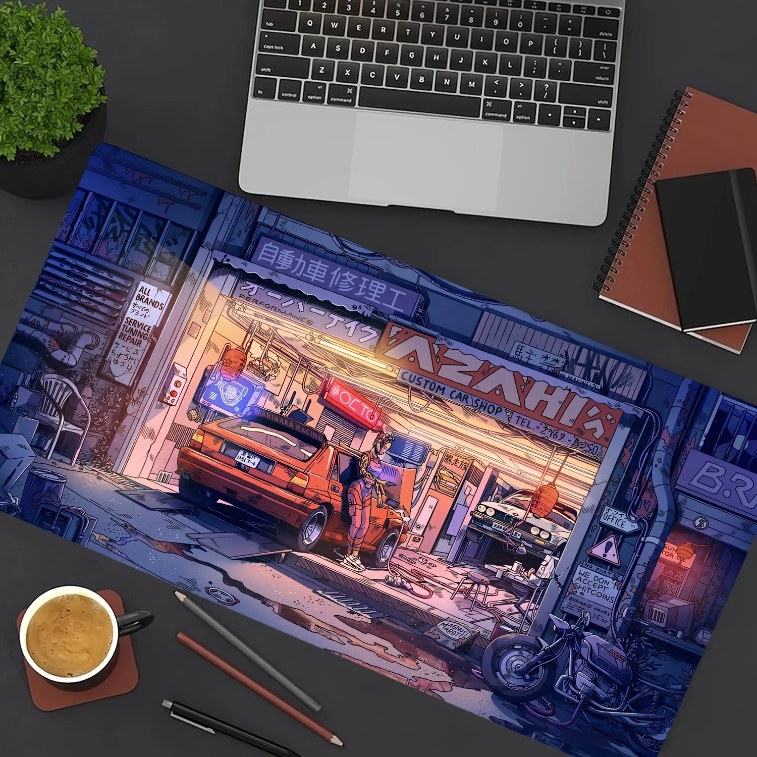 

Car Store Theme Animation Mouse Pad Large Rubber Anti-slip PC Desk Accessories Mousepad for Offices and Gamer Keyboard Decor Mat