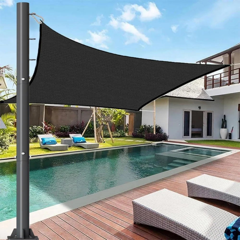 

12ft Sun Shade Sail Pole - 3" Diameter Outdoor Sunshade Sail Post Support Awning Canopy Heavy Duty Metal Pole Kit for Patio Gard