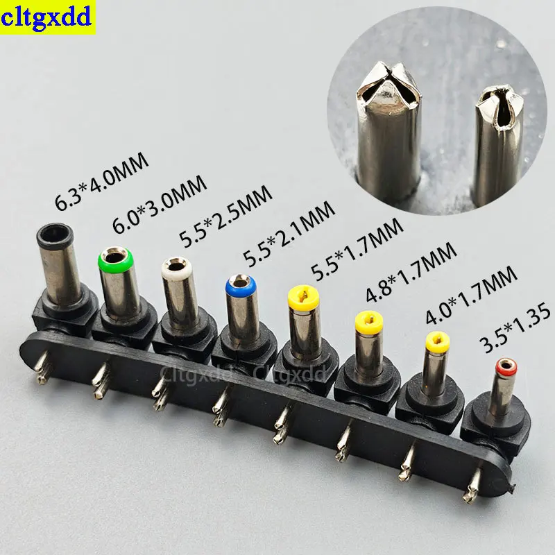 Cltgxdd 1set 8PCS DC power supply 2pin laptop universal AC DC power charger adapter 5.5x2.5/2.1/1.7/4.8x1.7/4.0x1.7/3.5x1.35mm