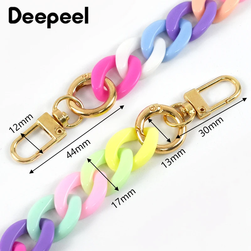 Deepeel 30/60/90/120cm Color Acrylic Bags Chain Women\'s Crossbody Handbag Shoulder Bag Strap Plastic Phone DIY Pendant Chains