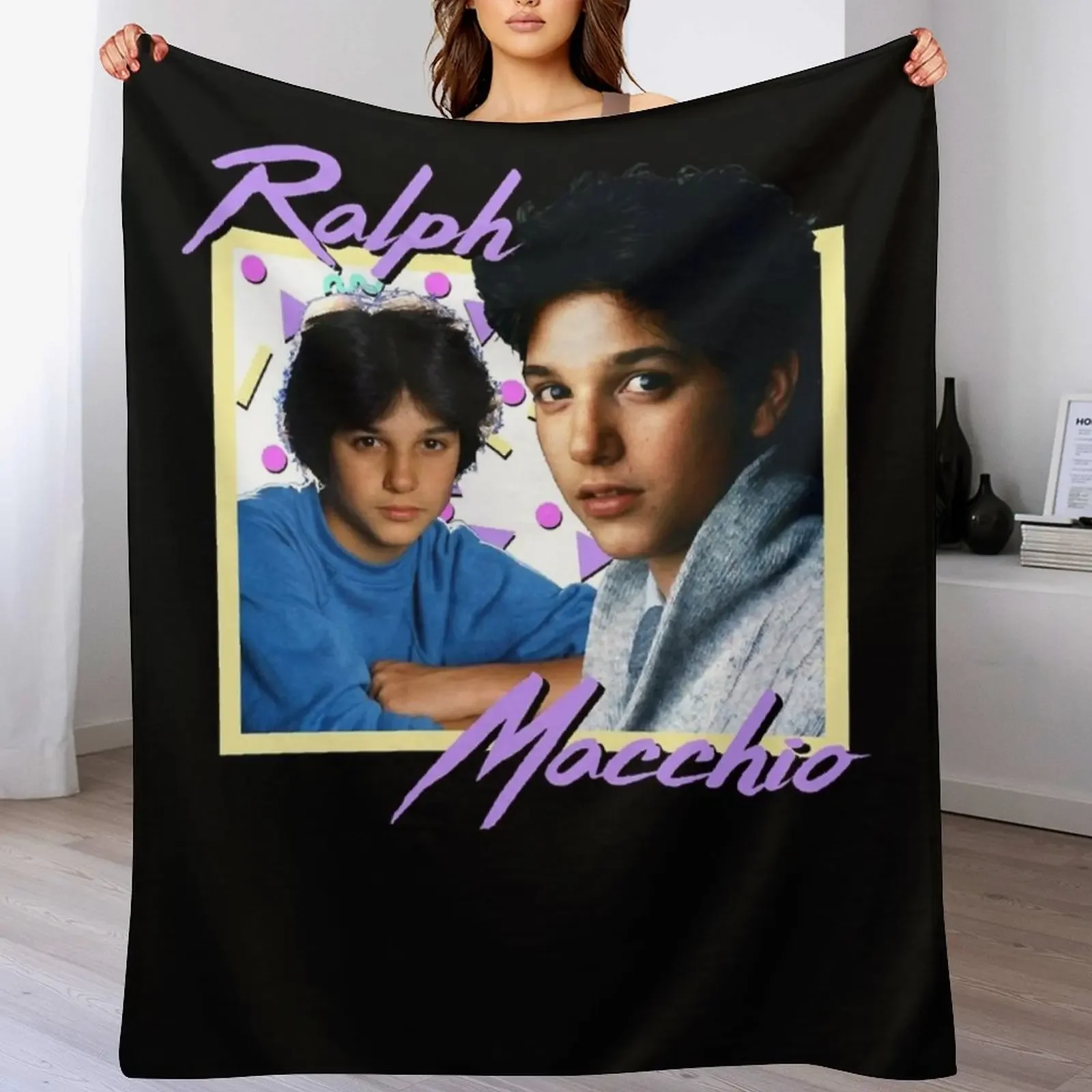 

80s Ralph Macchio Essential T-Shirt Throw Blanket Cozy Warm Blanket for Bed Room Decor