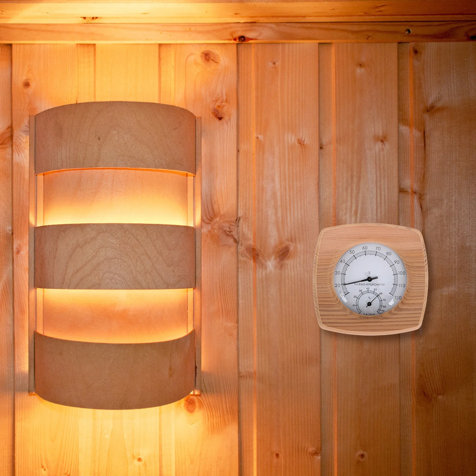 

Wooden Sauna Thermometer Hygrometer Simple Design Indoor Humidity Meter Accurate Measurement Sauna Room Accessory