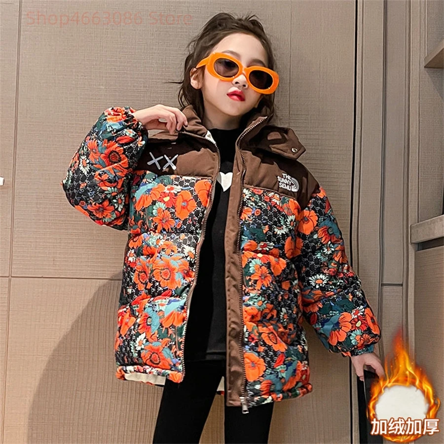 Girls Winter Cotton Coat New Korean Children\'s Fashion Down Cotton Coat Kids Jackets for Girls Clothing Girls 7 9 10 11 12 Years