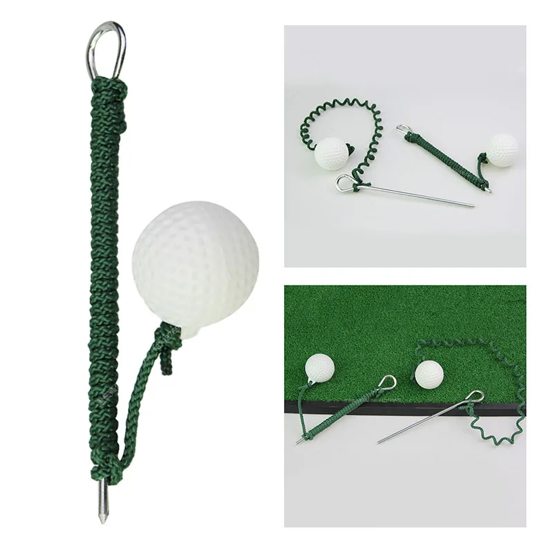 Rope Golf Ball Hit Shot Putting Training Practice Aid Swing Sports Practice Training Easy To Carry for One Person Practice