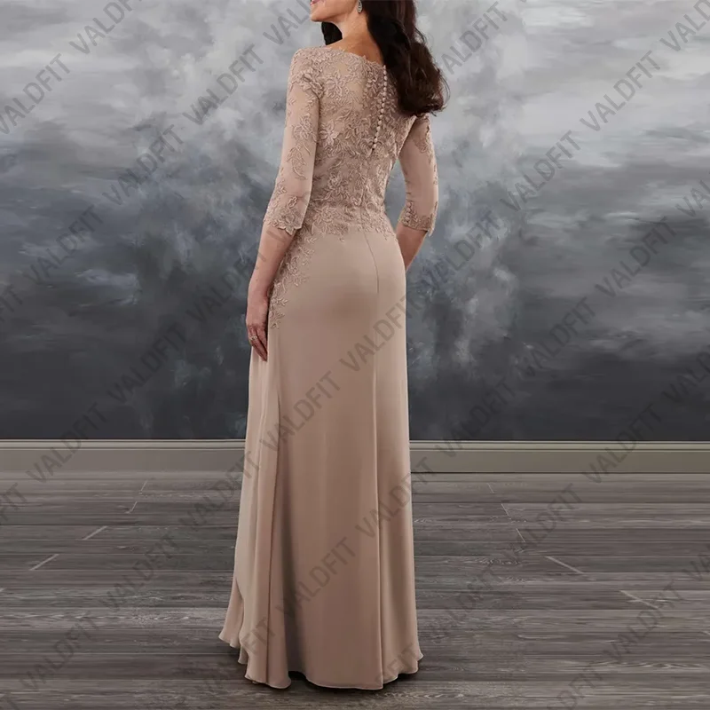 Customized Chiffon Mother of the Bride Dresses with Sleeves Wedding Party Dress Vestido Boda Invitada Elegantes Para Mujer 2023