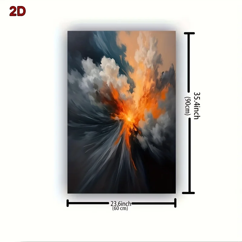 طباعة فنية على شكل ثوران بركان تجريدي وغيوم، ديكور جداري حديث بسيط لغرفة المعيشة وغرفة النوم والمكتب والدراسة والنوم #6