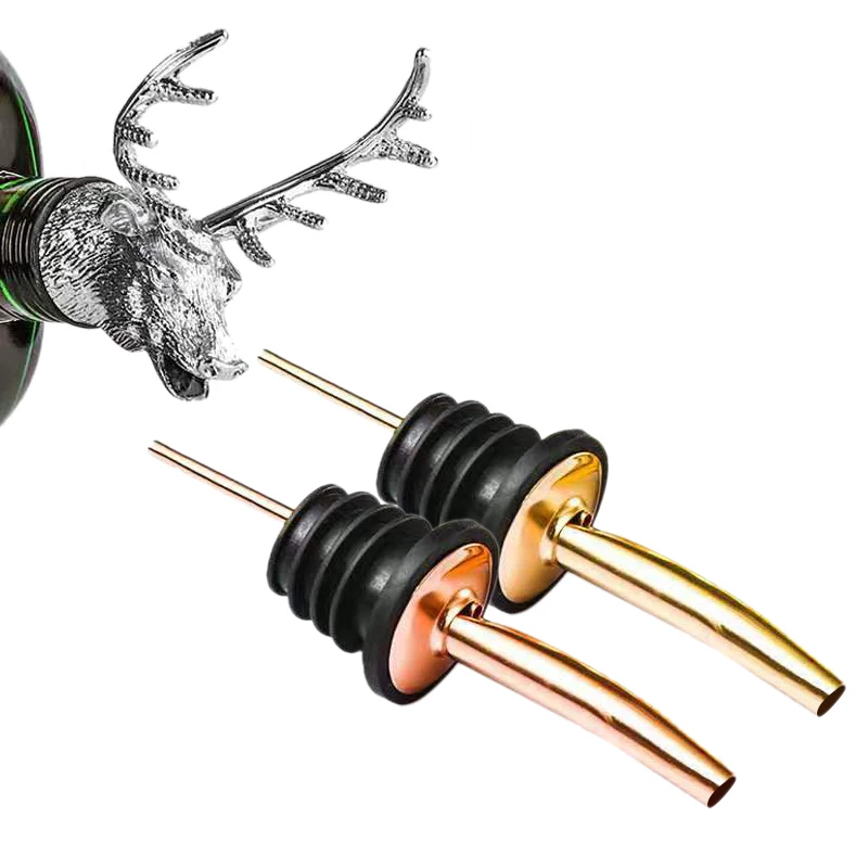 12 قطعة من أدوات سكب الزجاجات الكلاسيكية المصنوعة من الفولاذ المقاوم للصدأ - فوهة مدببة لمدفق الخمور مع أغطية غبار مطاطية،