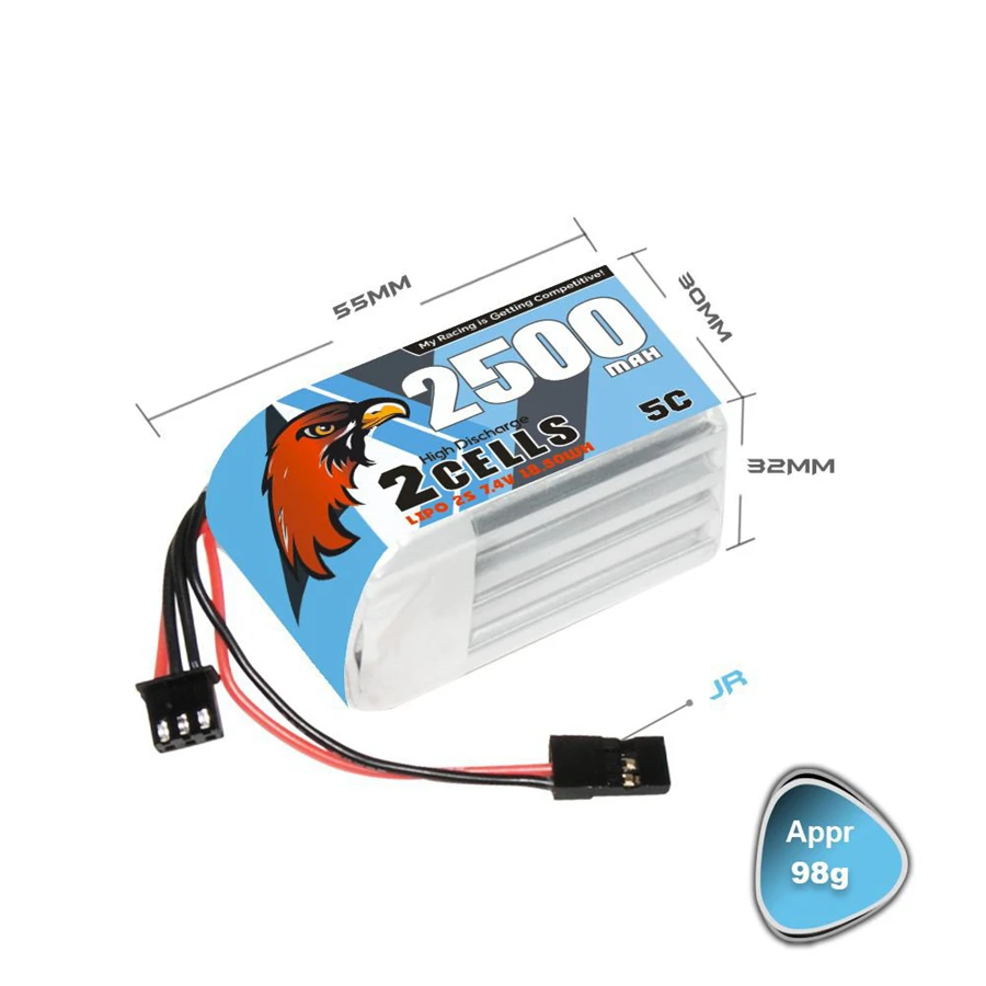 CD2S25005 2S 7.4V 5C 2500mAh 1/8 Modelo de coche Paquete de batería de litio recargable