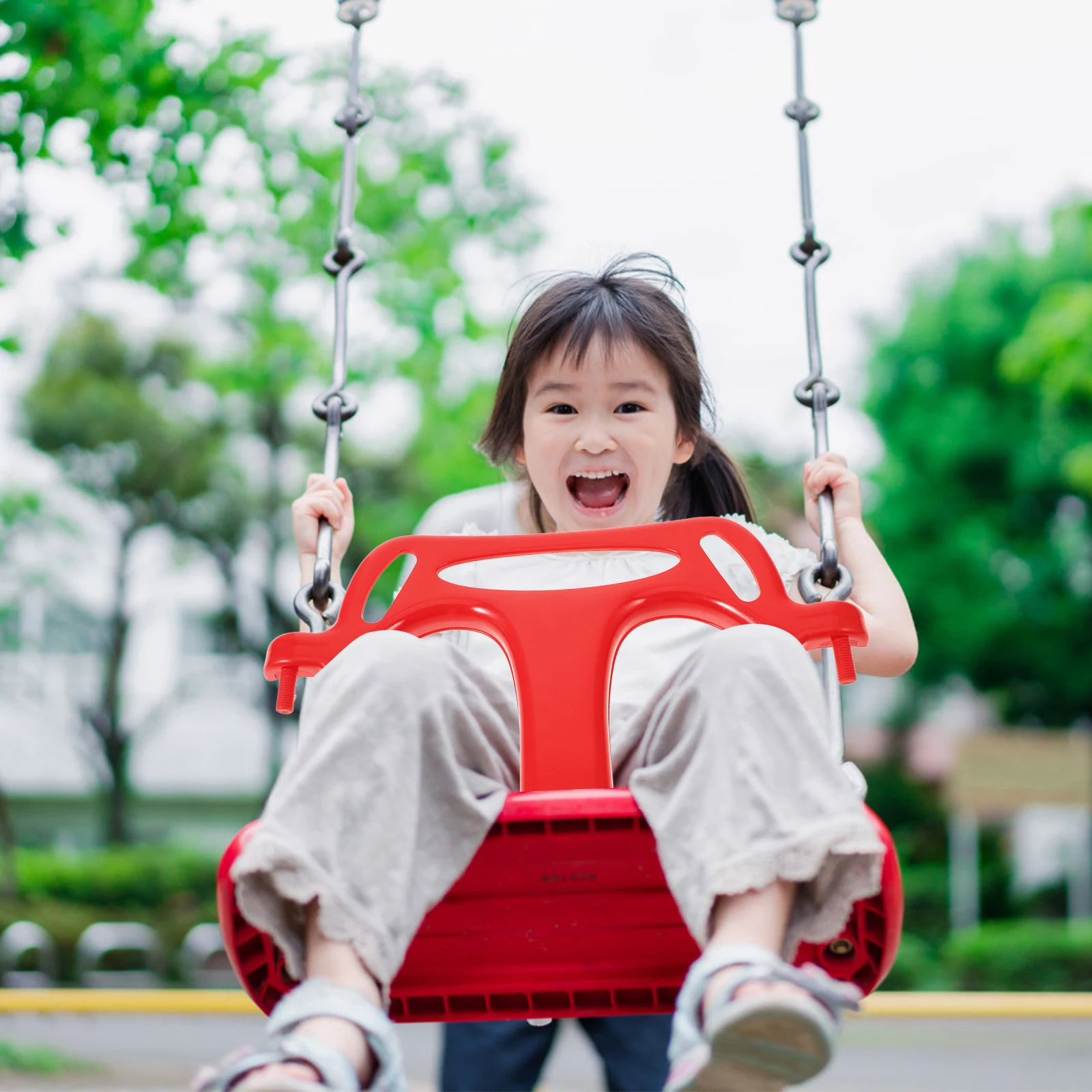 

Red Safety Handle Attachment For Outdoor Swings Durable Replacement T Bar Guard Toddler Swing Repair Equipment Compatible With