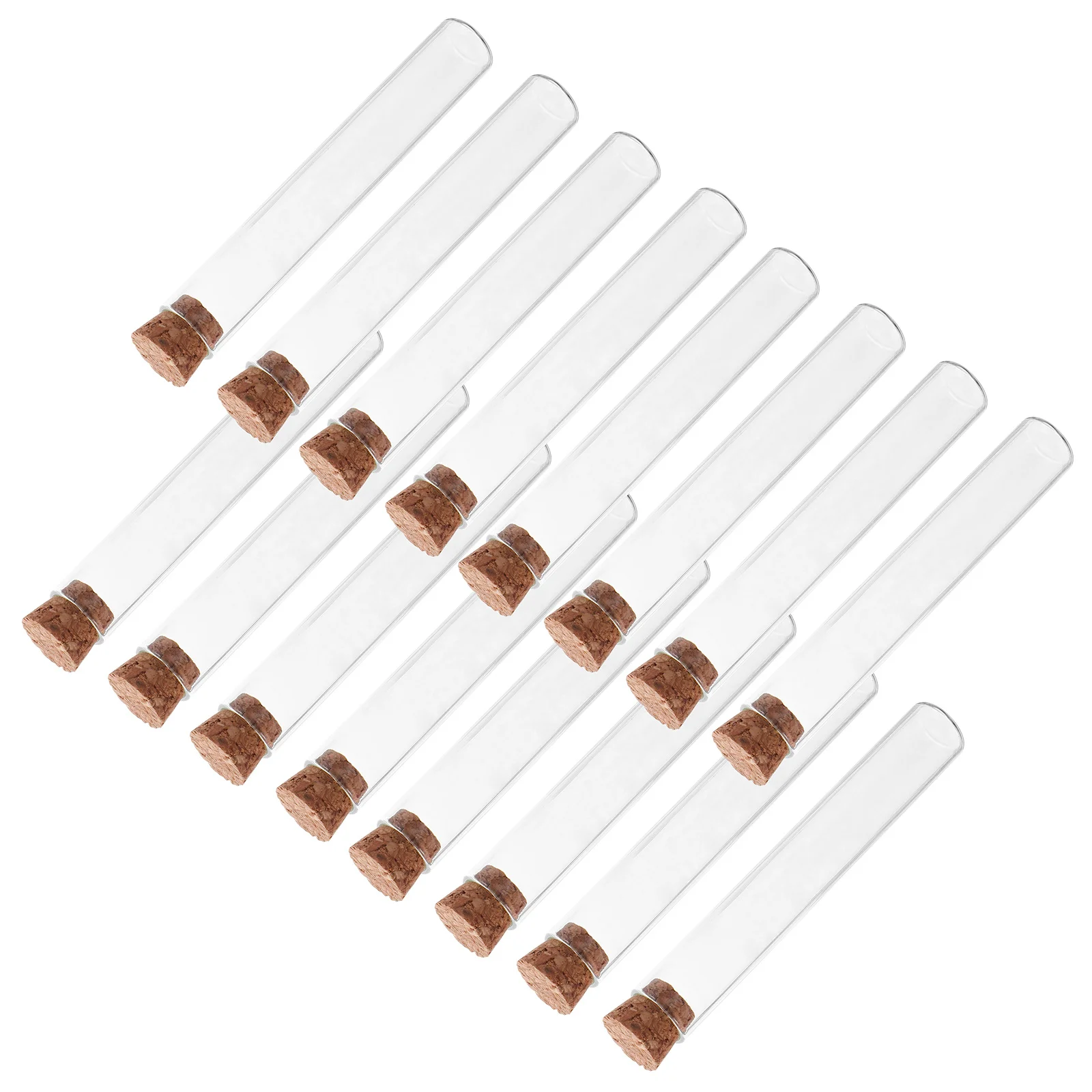

40Pcs Mini Transparent Glass Test Tubes Flat Bottom with Cork Stoppers for Plant Propagation Crafts Party Favor Liquid Sample