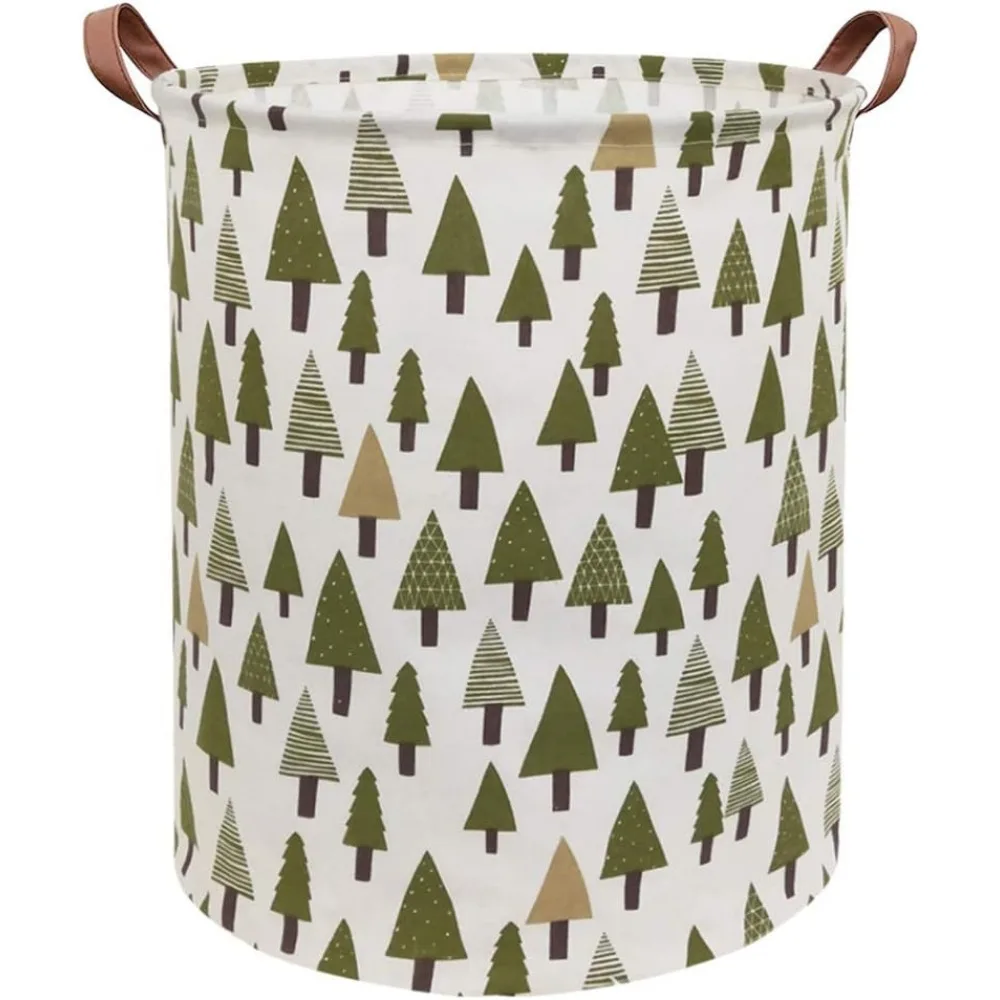 

Large Collapsible Canvas Storage Basket for Laundry Home Office Decor Tree