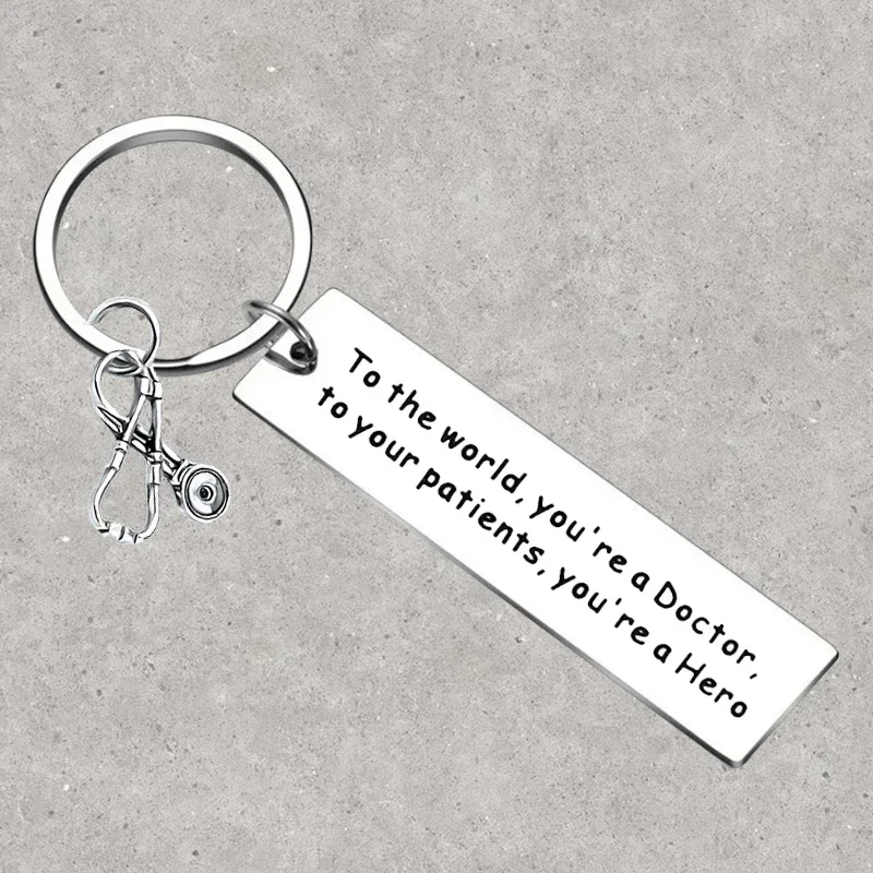 Hot Doctor Keychain thank you Doctors Key Rings Doctor Appreciation Gift to Your Patients You’re A Hero Jewelry