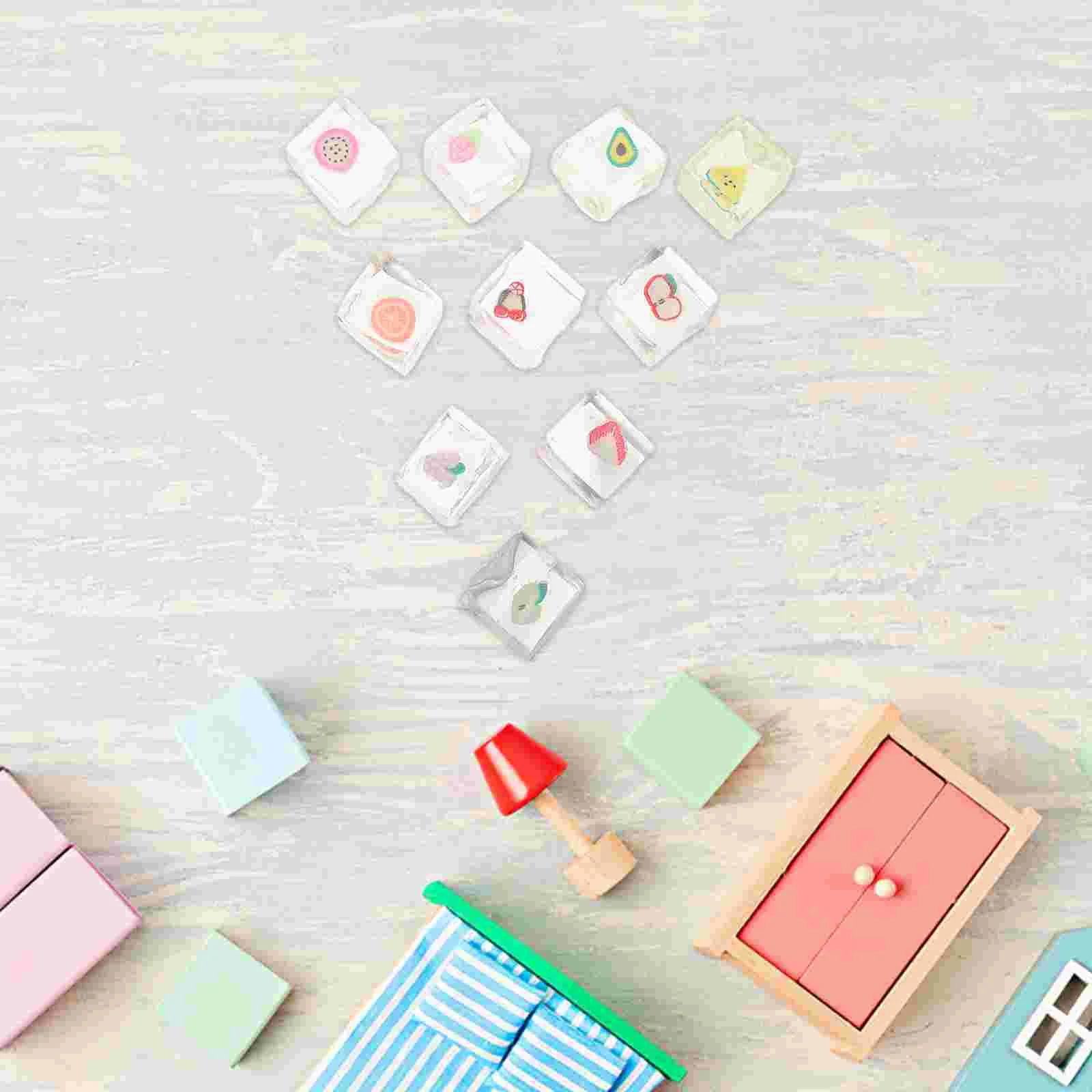 10 ชิ้น Ice Cube ผลไม้หยิกความเครียดก้อน Squishy Balls Sensory ของเล่นของเล่นเพลงสําหรับเด็กเด็ก