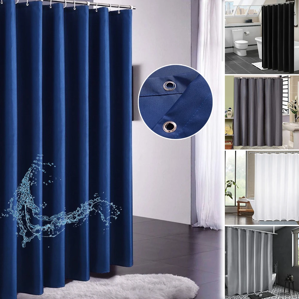 Cortina De Ducha impermeable, Cortina De baño De poliéster, negro/blanco/azul/gris, Partición De baño moderna, Cortinas De Baño Para Ducha
