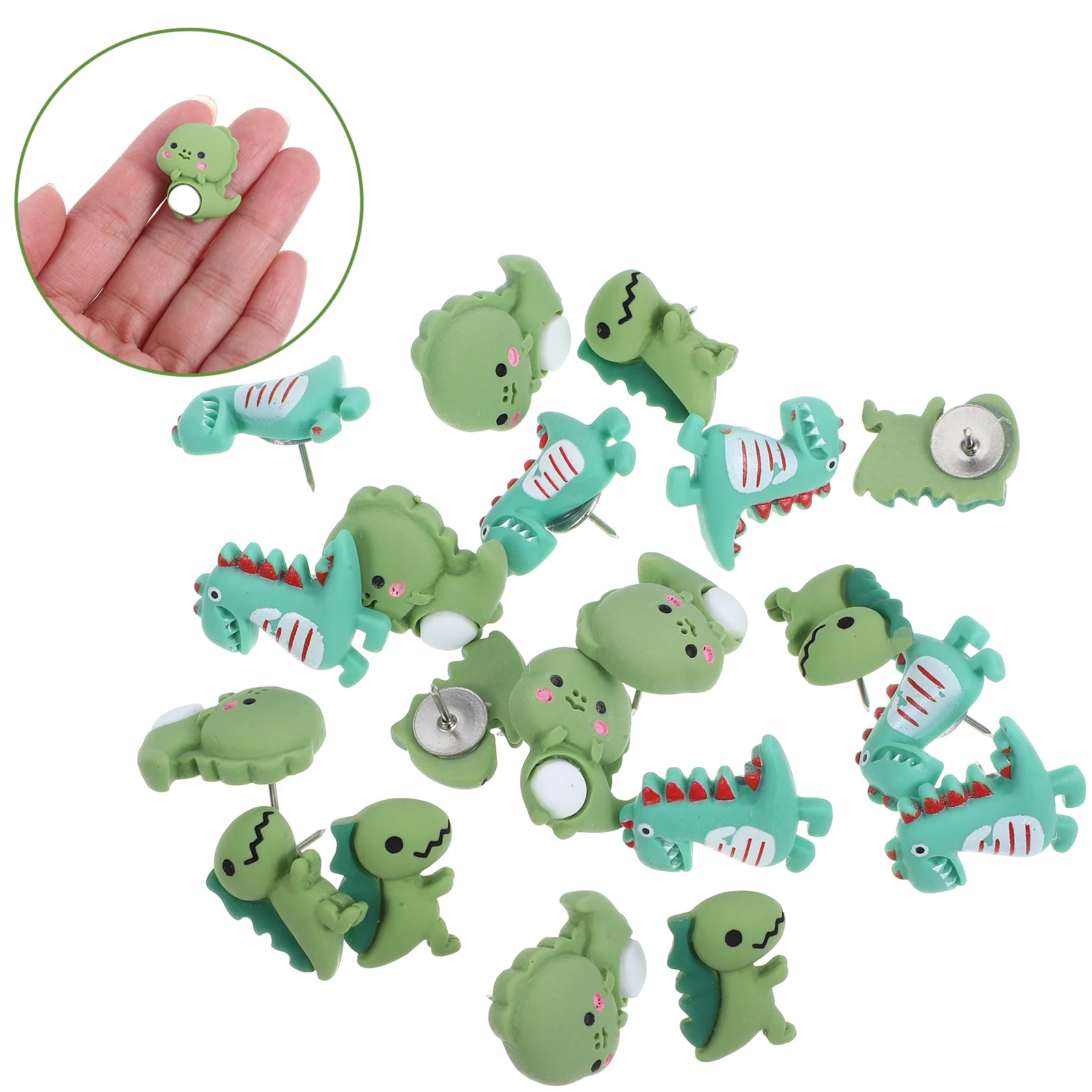 20 pz Dinosauro Spille Halloween Spilli Puntine Simpatico Cane Resina Accessori Per Ufficio Bordo di Sughero Studente Decorativo Animale Puntine da disegno