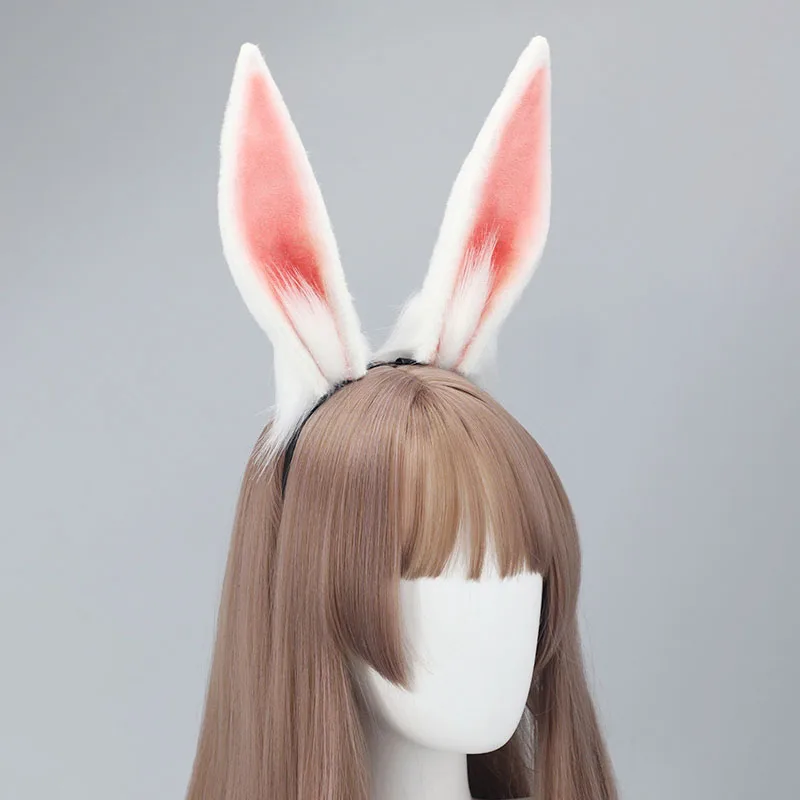 Girls Anime Headband Plush Beast Ear Gongsun Li Rabbit Ear Hairband Cosplay Costume Party Headdress Women Comic Show Headwear