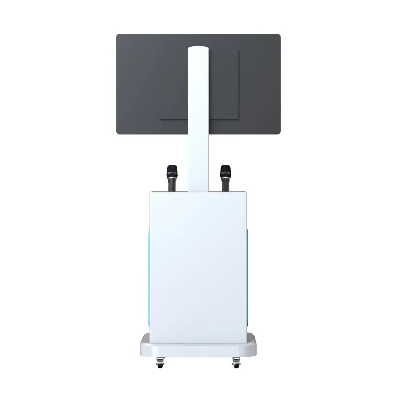 Large screen karaoke machine with microphone and bluetooth party speaker with touchscreen y