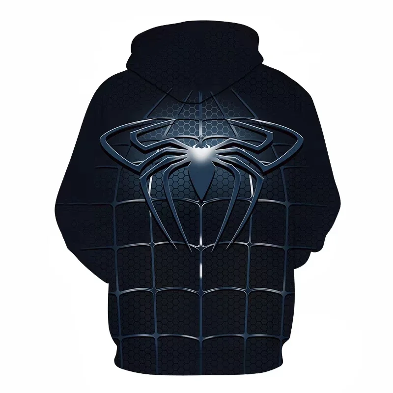 Miniso Men\'s Hoodie Sweatshirt 3D Spiderman Pattern Cosplay Streetwear Outdoor Sports Fitness Casual Men\'s Hoodie Sweatshirt