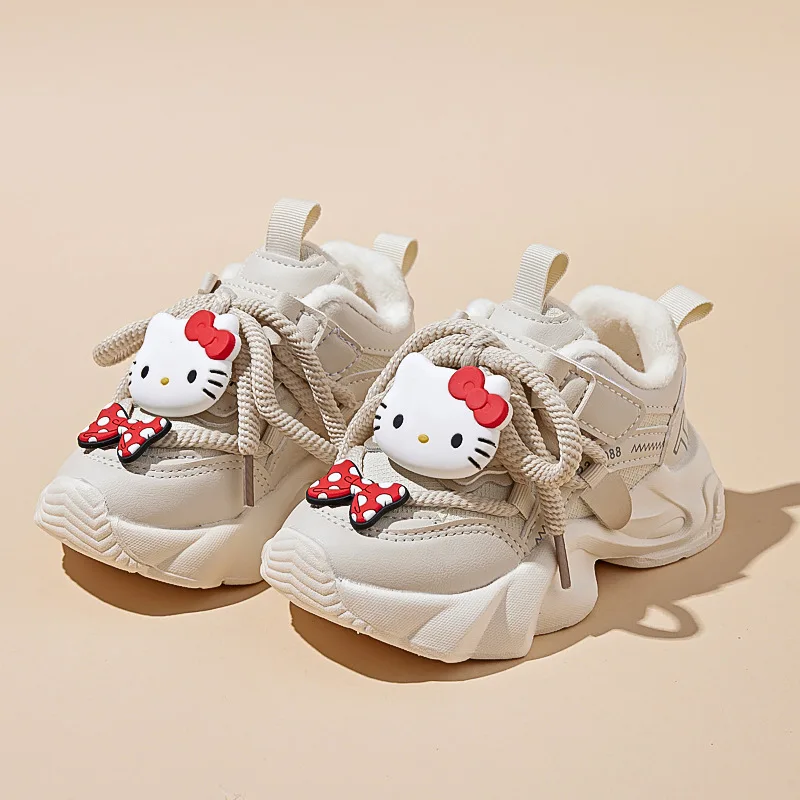 

Hello Kitty Shoes Girls Sanrio Kawaii Anime Sneakers Autumn Winter Sweet Cute Warm Cartoon Babys Tennis Non Slip Gift for Kids