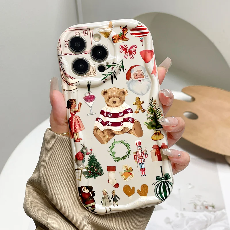 Weihnachtsbär Weihnachtselement Handyhülle für Redmi Note 15 14 13 12 11 10 Pro Plus 4G 5G Redmi 15C 14C 13C 12C 10C Cover