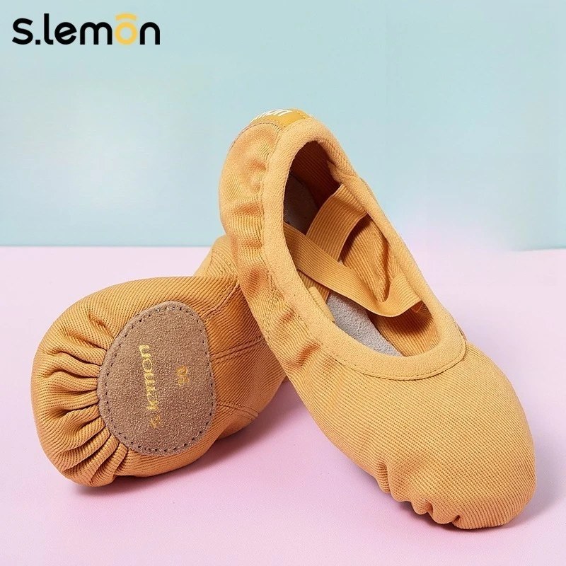 Chaussures de Ballet S.lemon Cat Claw pour garçons, semelle souple, tige en daim de vache, couleur chameau, pour la pratique de la danse et l'entraînement corporel