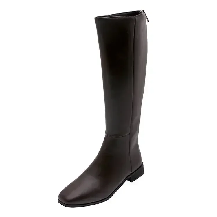 2024 New Winter Knee High Boots Women Shoes Genuine Leather Black Western Tall Long Chelsea Boots Female Trends Shoes