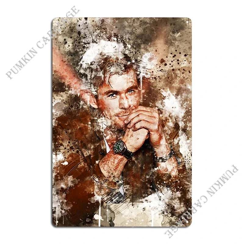 لافتات كريس هيمسوورث المعدنية للمطبخ والسينما المنزلية لإنشاء ملصق لافتة من القصدير #2