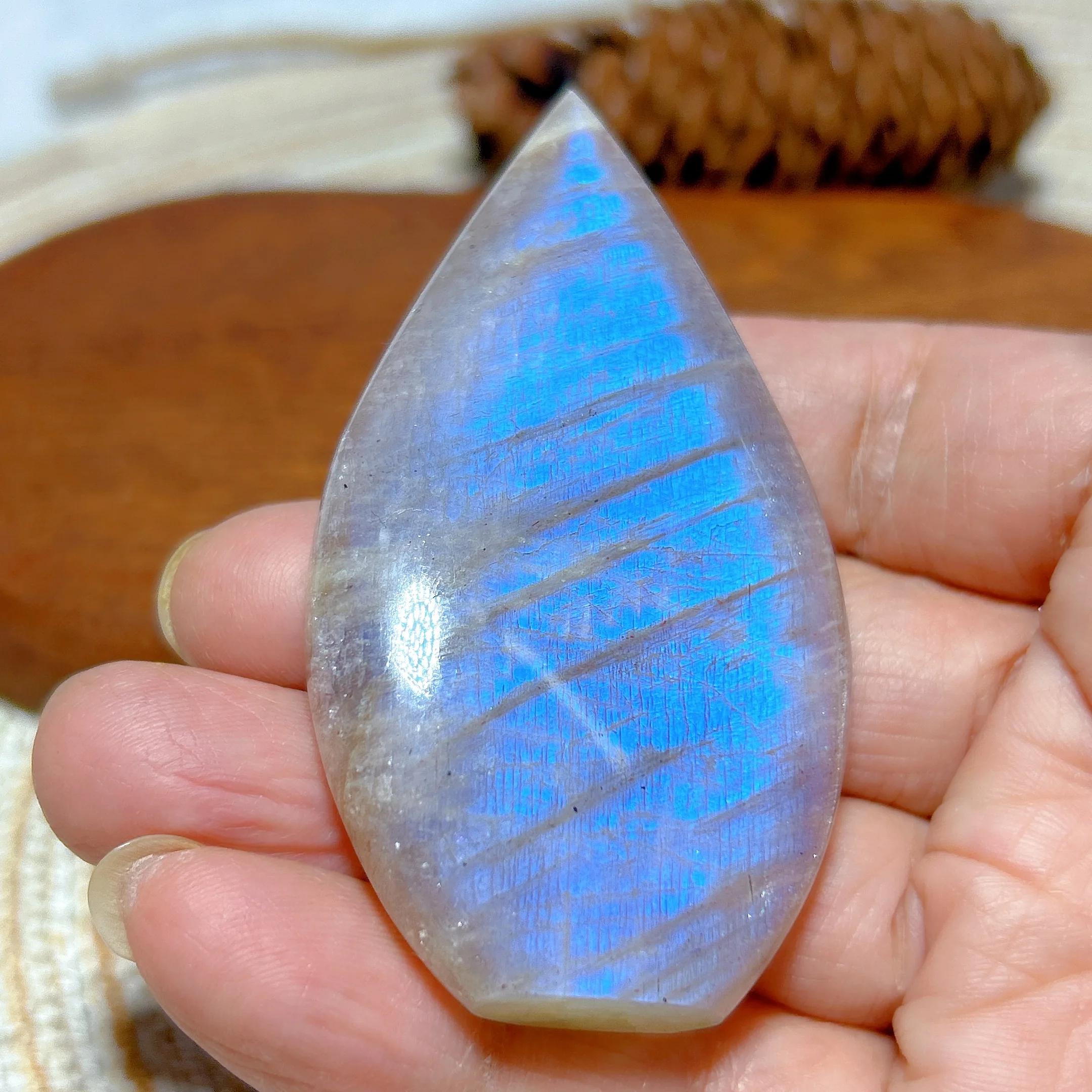 

High Quality Natural Crystal Moonstone WIth Sunstone Freeform Blue Gemstones Healing Polished Mineral Energy Home Decorations