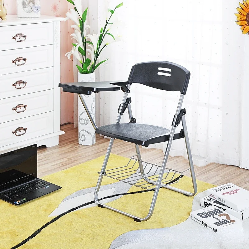 4pcs/lot multipurpose Plastic Folding Office Chair Staff Training Conference Chair With Writing Board Computer Student Chair