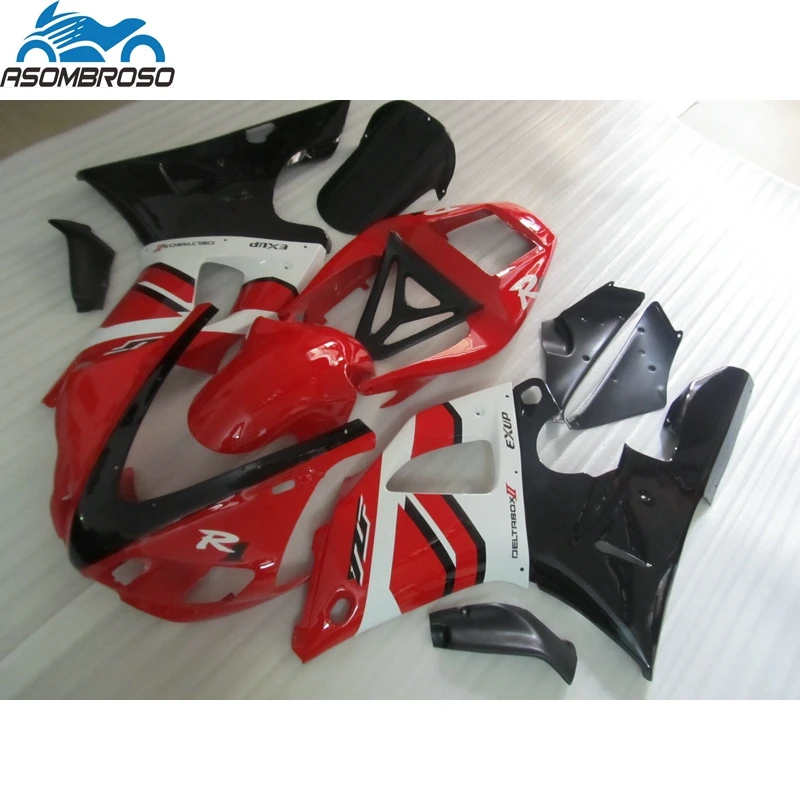 New Arrival Motorcycle Bodywork fairings for YAMAHA R1 fairing kit 1998 1999 red white black fairing set YZFR1 98 99 HP25