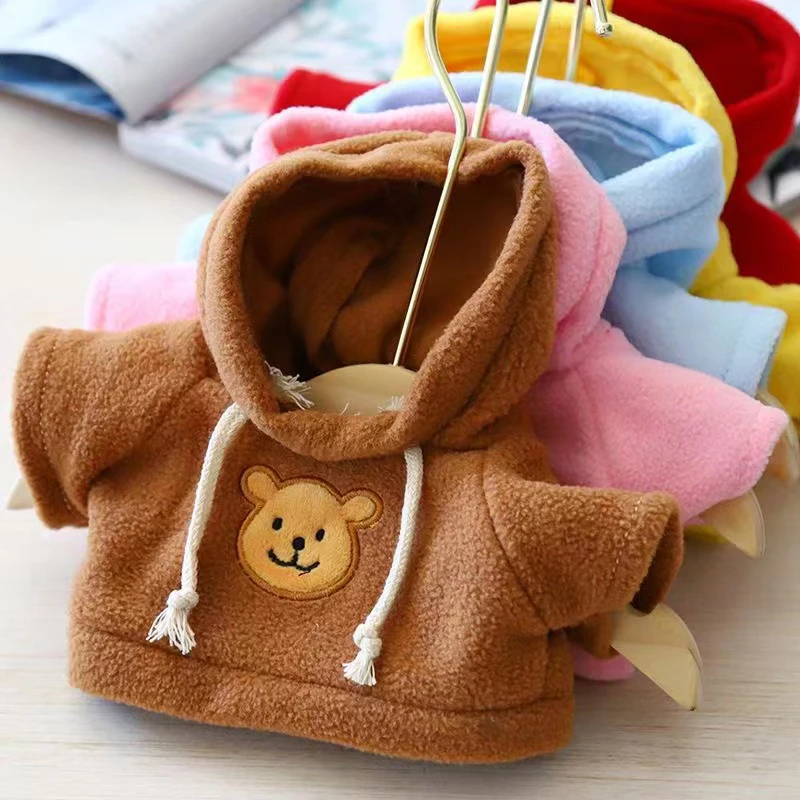 20cm Animation Doll Plush Toy Clothes Accessories Cartoon Teddy Doll Body Dress Up Hooded Sweater Cotton Doll Mini Bear Clothes