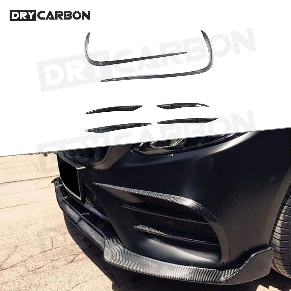Carbon Fiber Front FogLamp Air Vent Cover Trim Frame Strips For Benz E Class W213 Sport 2017-2019 Car Styling Body Kits