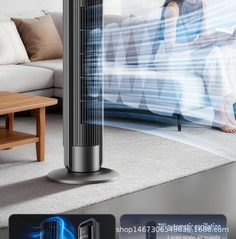 Bladeless Tower Fan, Quiet Operation, Remote Control, for Home Office Use, Floor Standing Air Cooler