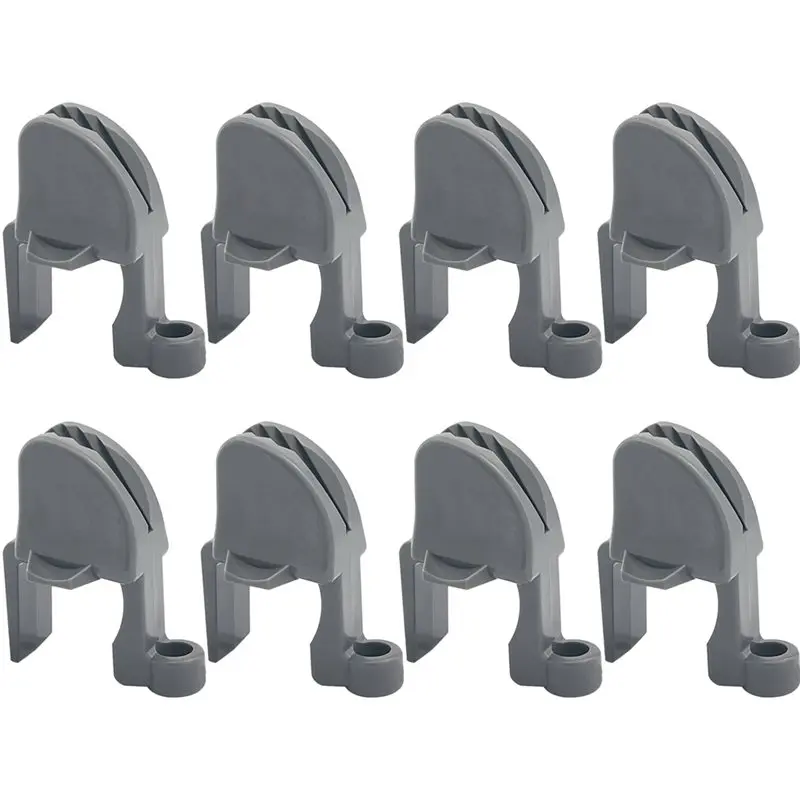A74K-8PCS Grey Serrated Clip Pontoon Bumper Holders Nylon Boat Mooring Accessories For Marine Protection
