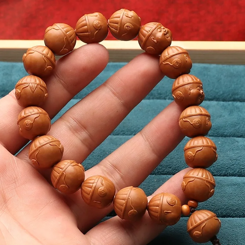 1.4 Wild Monkey Original Seed Single Hundred-State Happy Landlord Head Bracelet Crafts Bodhi Rosary Hand Toy Maitreya Buddh