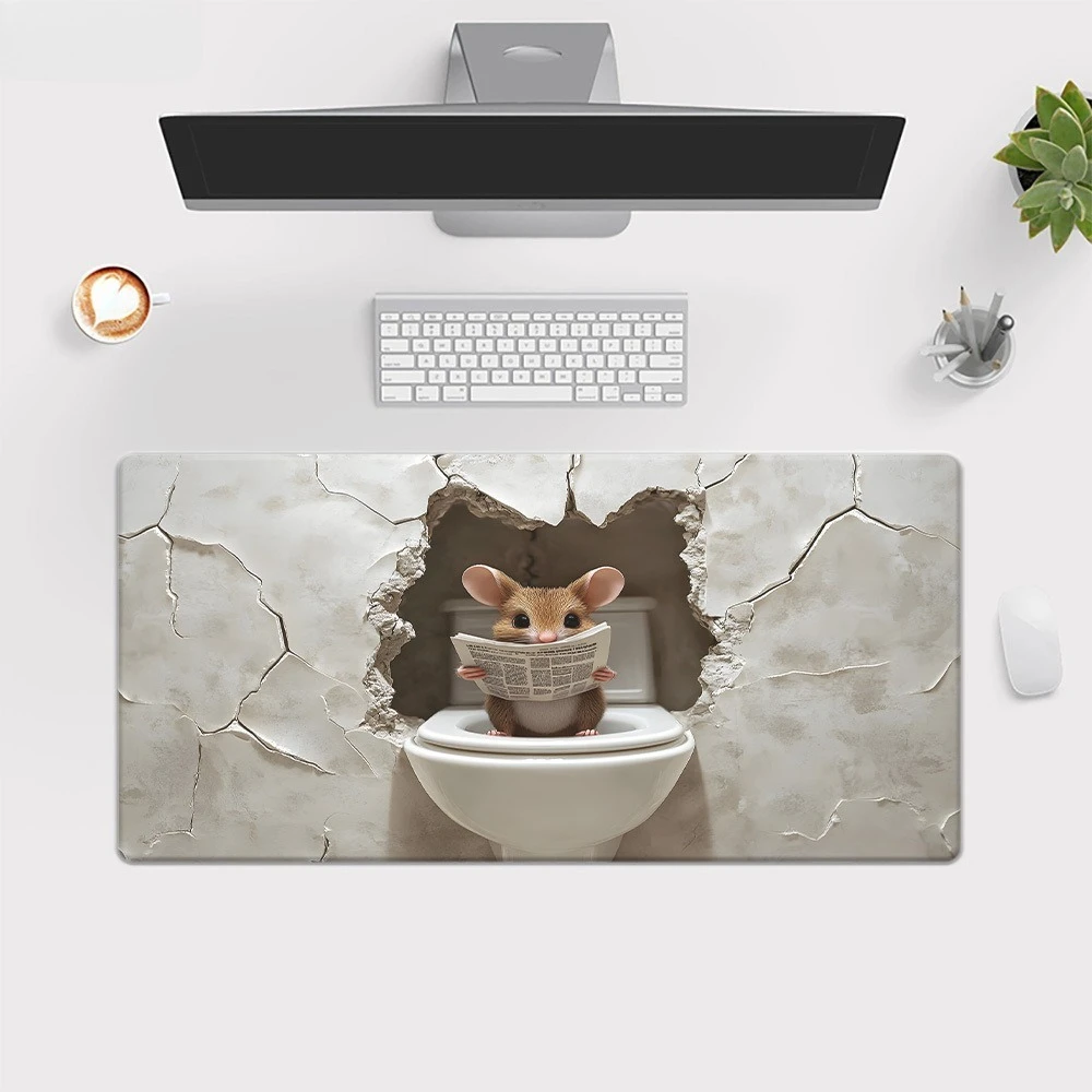Alfombrilla para ratón con diseño de inodoro, capa base antideslizante, alfombrilla para escribir, accesorios para juegos, accesorios para escritorio de oficina, teclado mecánico