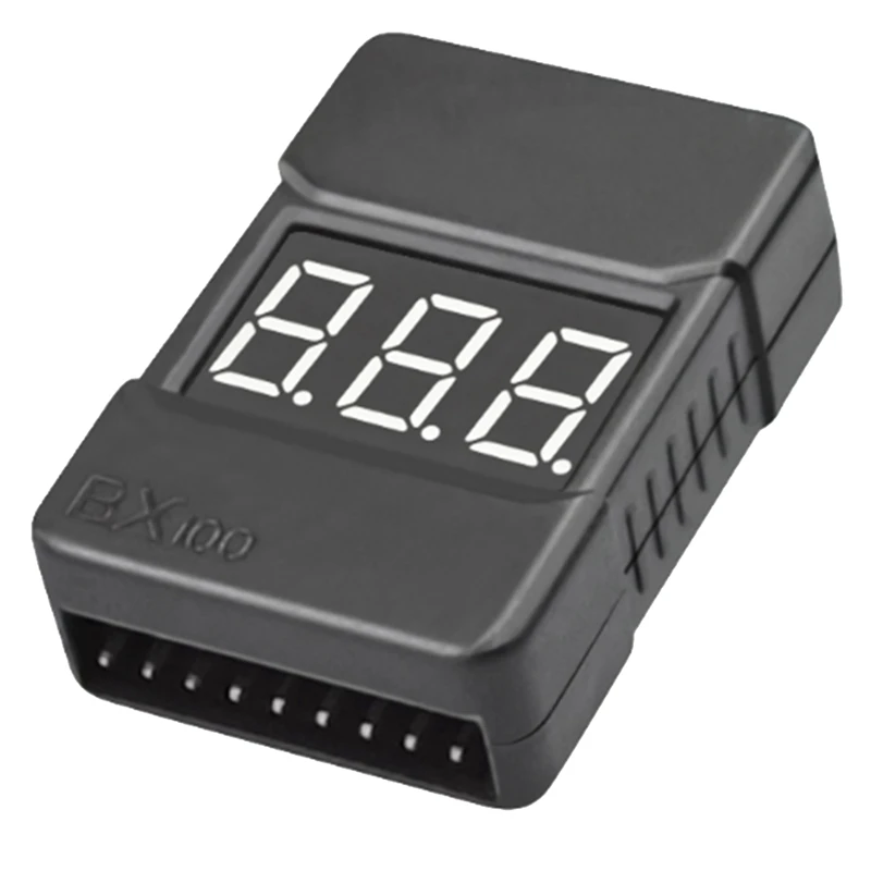 1Set Bx100 1-8S Lithium Batterij Spanningstester Lage Druk Alarm Batterij Spanning Checker Zwart Voor Rc Auto