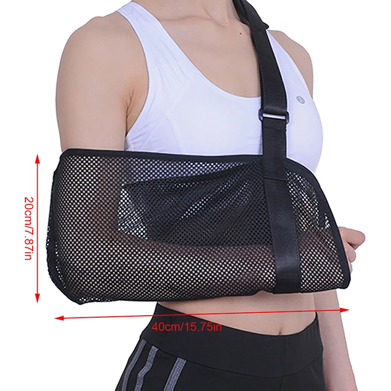 Sling de braço respirável com alça de suporte ajustável para mulheres e homens, imobilizador para lesão, ombro, cotovelo, pulso, manguito rotador, leve