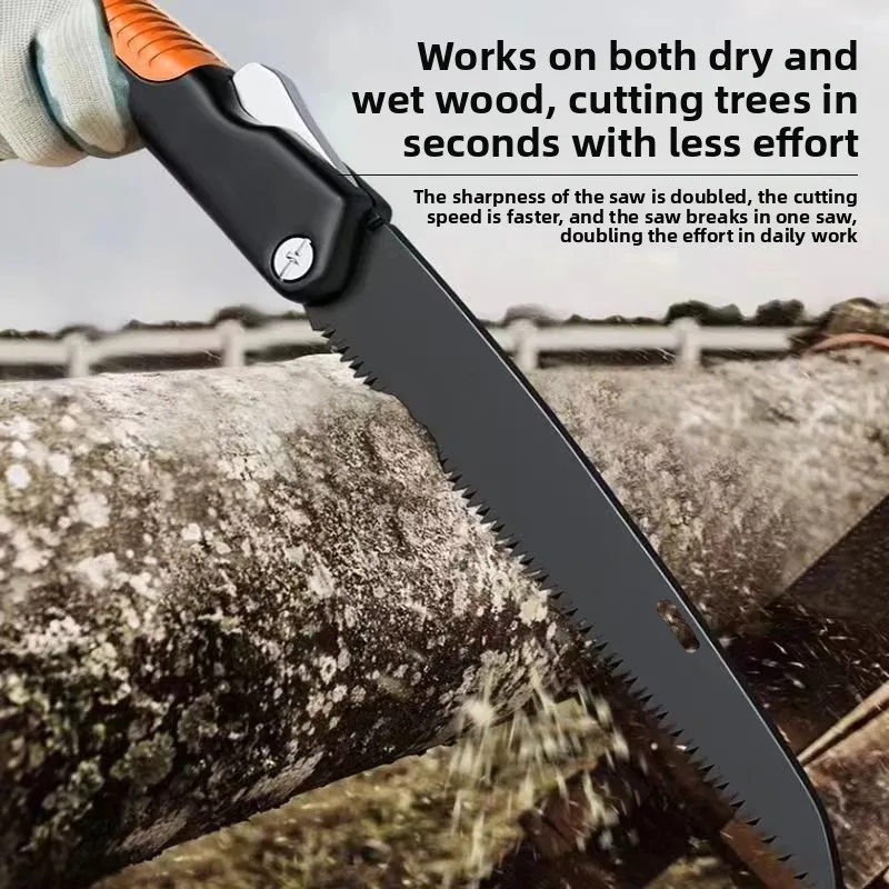 SK5 High-Speed Steel Thickened Foldable Fast Hand Saw for Household Tree Cutting and Woodworking, Durable and Rust Proof Safety