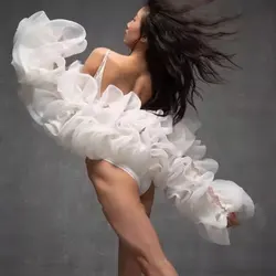 Mingli Tengda-Chaqueta de manga larga de Organza para mujer, abrigo Bolero exagerado, vestido de noche a juego, envoltura elegante